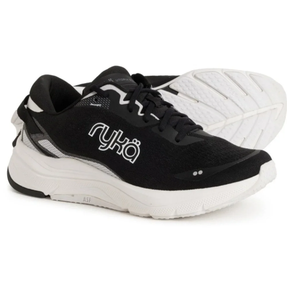 Ryka Utopia‎ Running Shoes Women's Size 8 M Black White Lightweight Sneakers